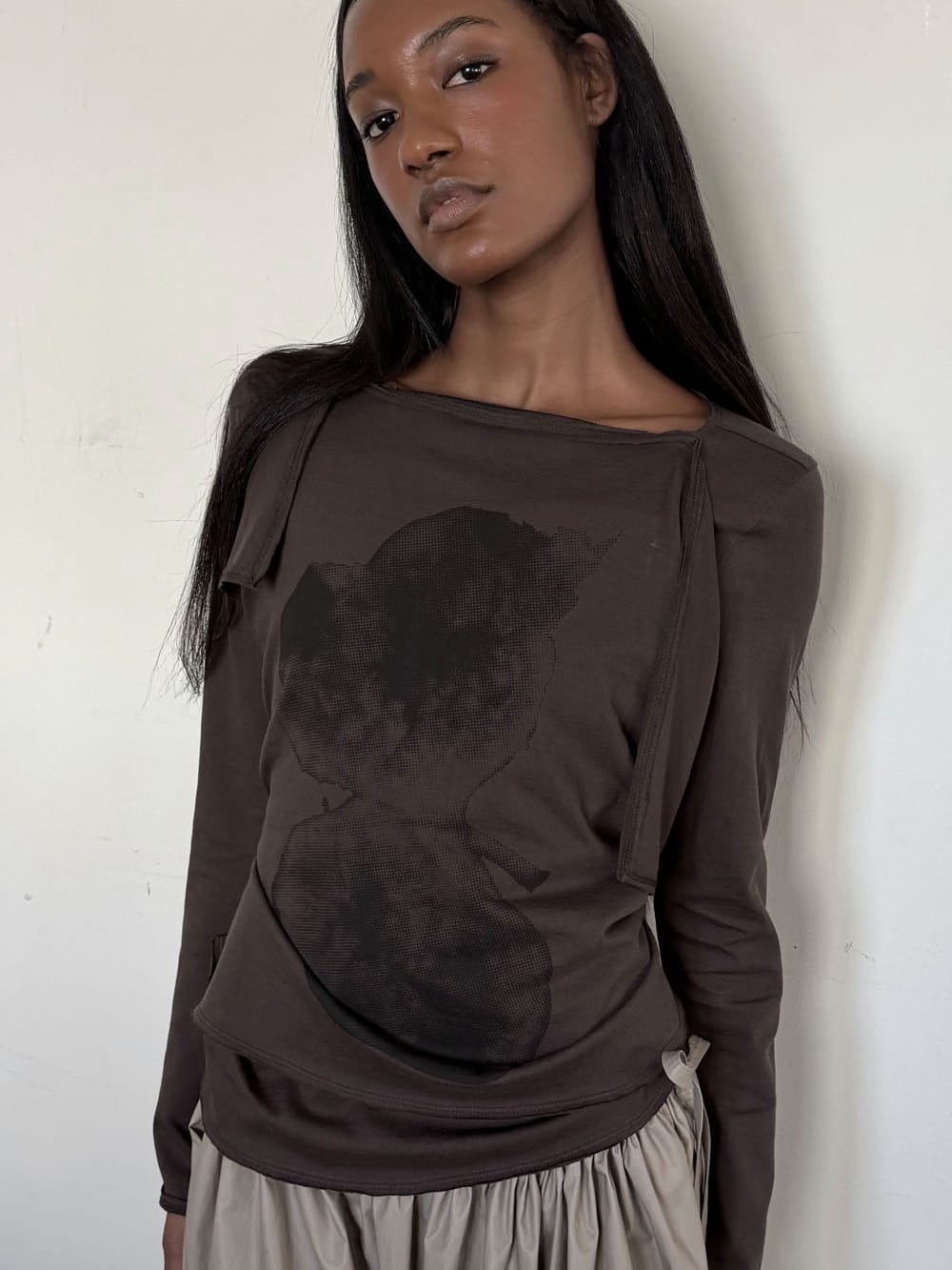 Fig Front Drape Tee-Julye Han-APOC STORE