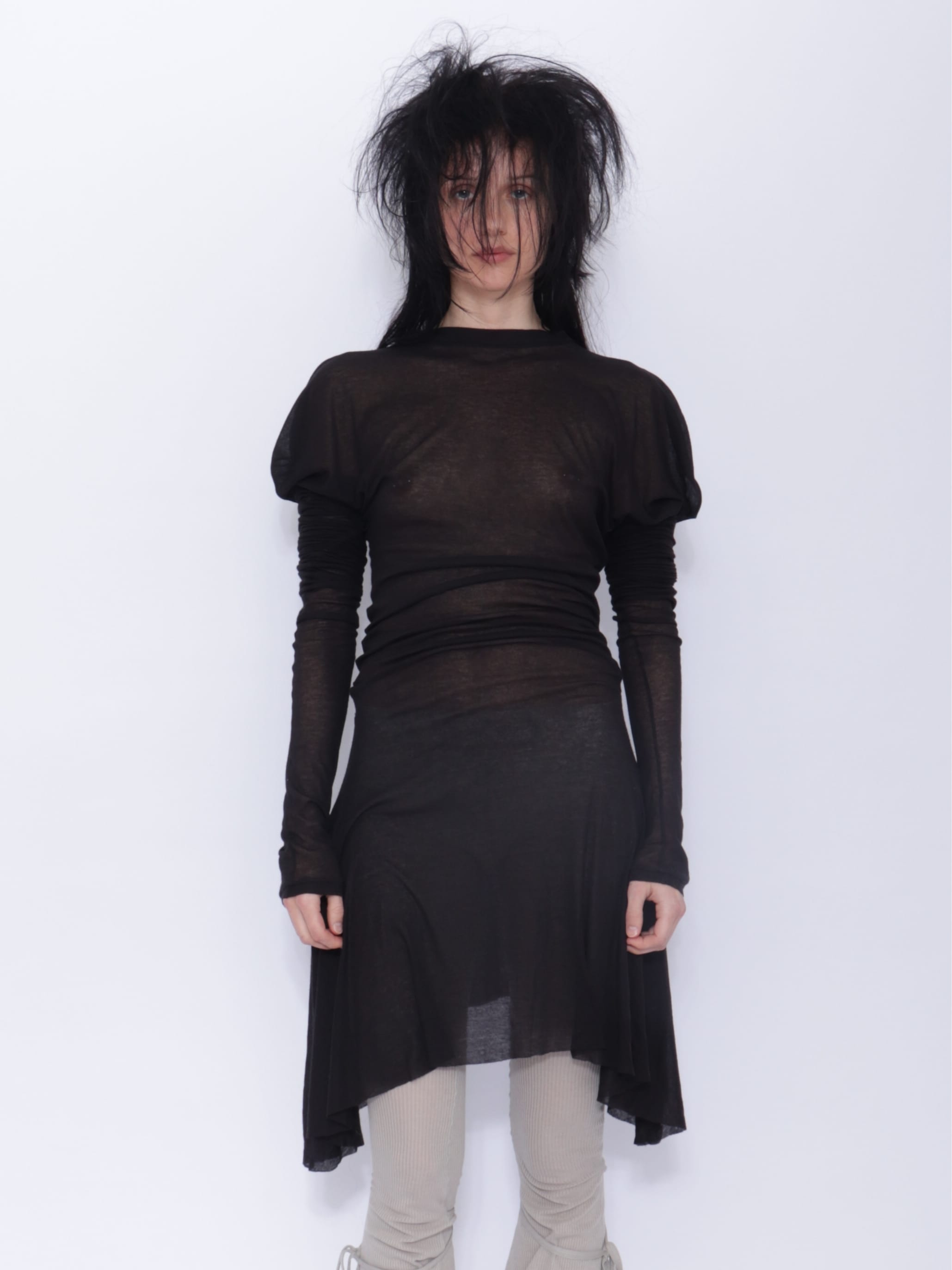 Dora Draped Long Sleeve Dress: Black – APOC STORE