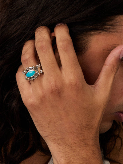 Nazar Ring Turquoise-Zohra Rahman-APOC STORE