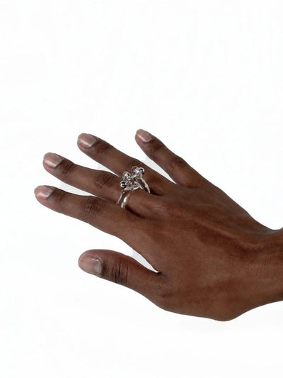 Barbell Piercing Glass Ring 0076-Rain and Rivers-APOC STORE