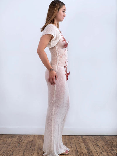 Fortune Silk Cocoon Sheer Wedding Maxi Dress-GRACE GUI-APOC STORE