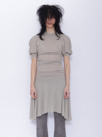 Dora Draped T-shirt Dress: Pale Grey-BJERSBORN-APOC STORE