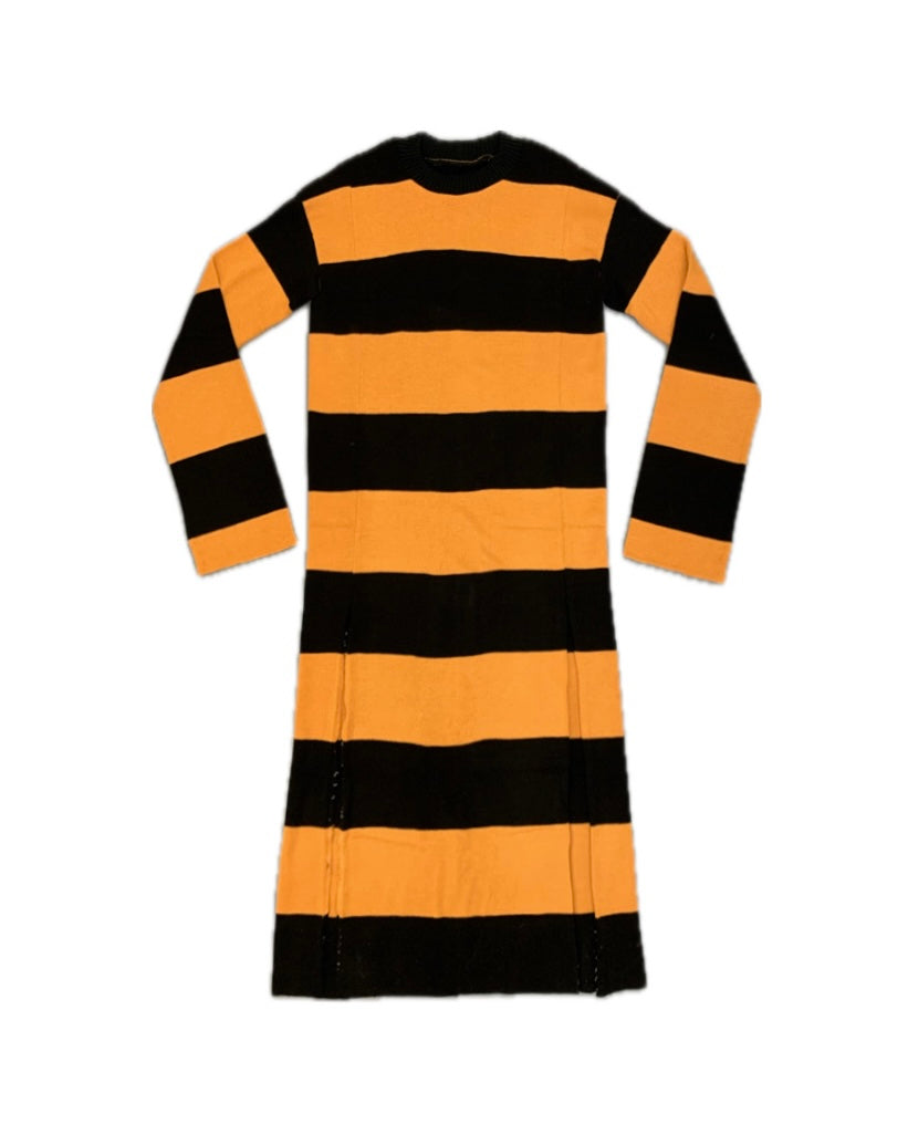 FOOTY SCARF JUMPER DRESS BLACK/OCHRE-Adam Jones-APOC STORE