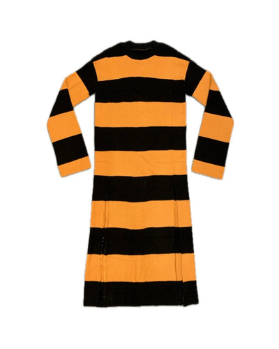 FOOTY SCARF JUMPER DRESS BLACK/OCHRE-Adam Jones-APOC STORE
