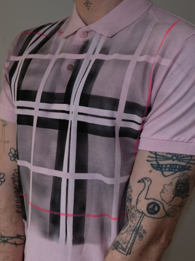 Baby pink tartan polo-Mia Violet-APOC STORE