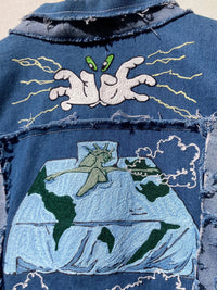 Daydream: Handmade Chainstitch Deconstructed Denim Jacket-Jetpack Hom(m)e-APOC STORE