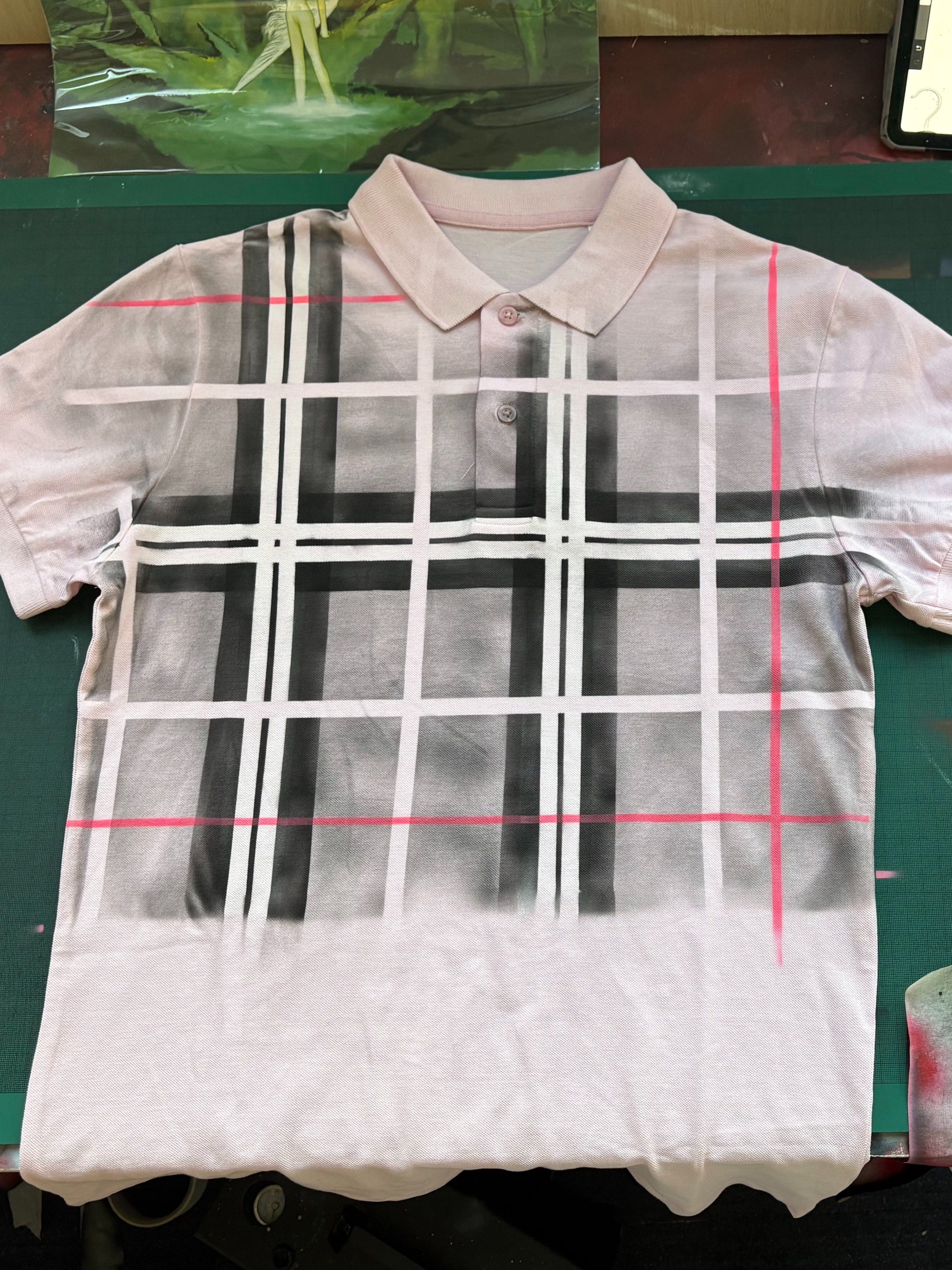 Baby pink tartan polo – APOC STORE