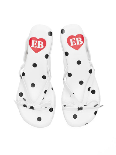 Polka Dot Flip-flops White-EMPTY BEHAVIOR-APOC STORE