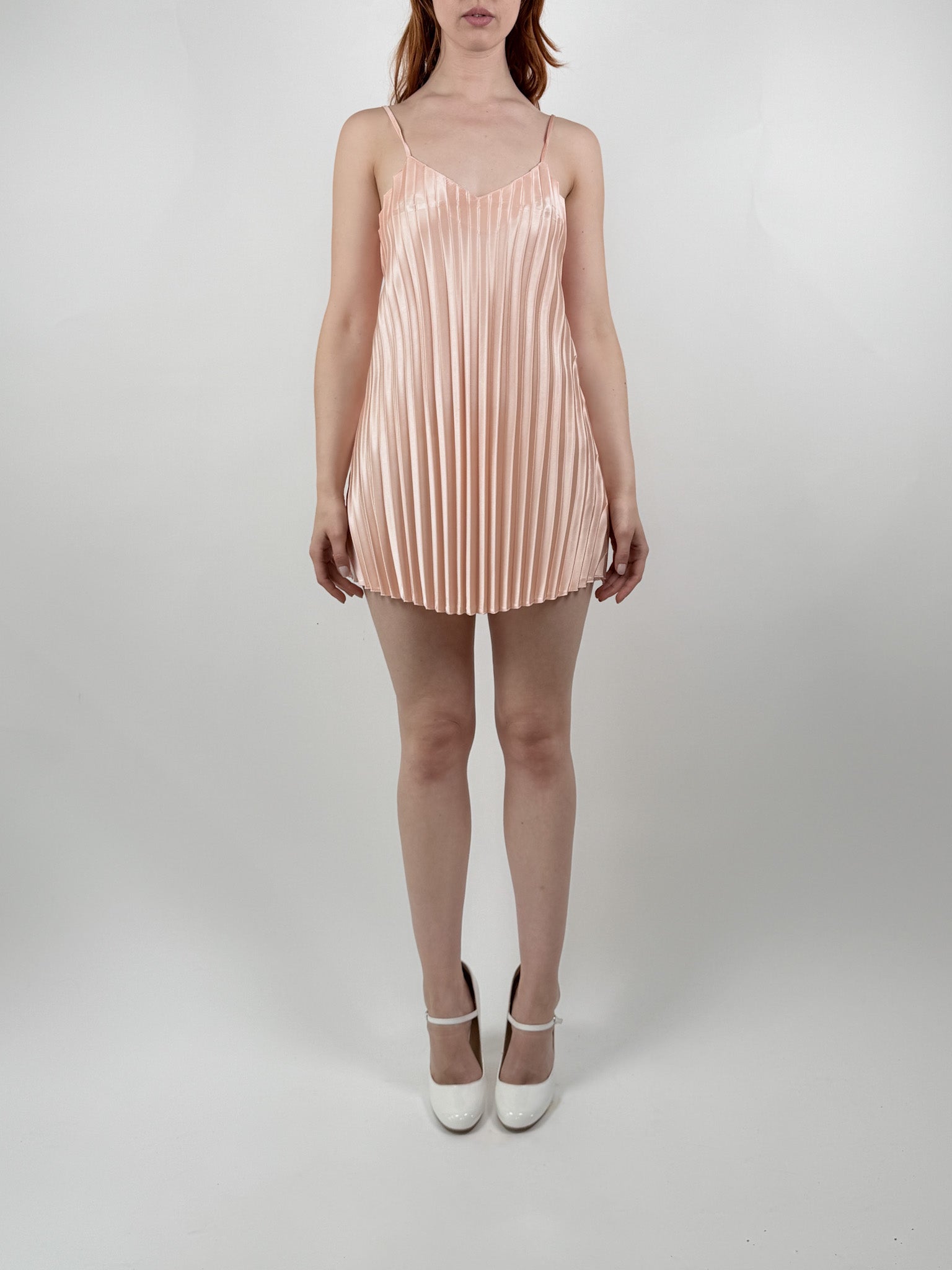 PINK PLEATED DRESS-Lou de Bètoly-APOC STORE