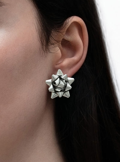 SILVER GIFT WRAP EARRINGS-RAPHAEL EVERDEEN-APOC STORE