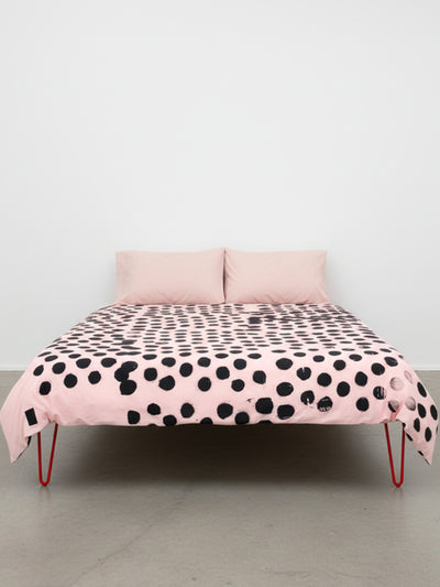 Dusty Rose / Black Polka Duvet Cover-Pattern Chineso-APOC STORE