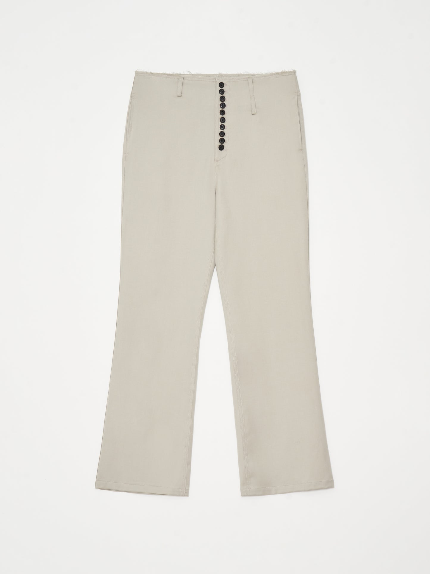 Distressed Wool Flair fit Pants 001 - Beige-Taekh-APOC STORE