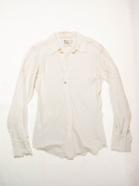 Bias Shirt in Ivory Silk-Pedro Trindade-APOC STORE