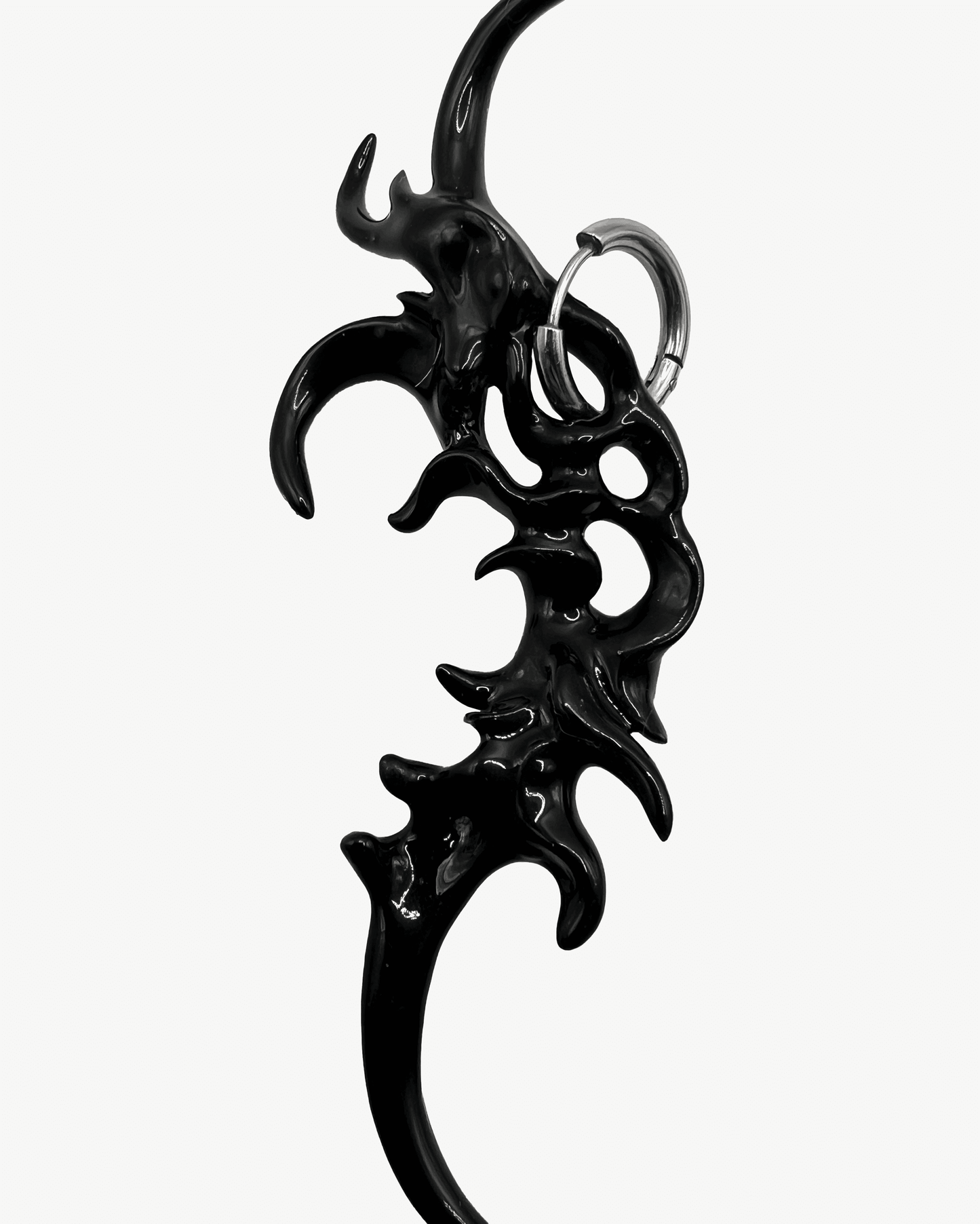 Organic Form Earrings Black-WHYNOEN-APOC STORE