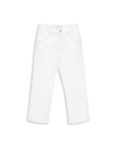 White Stretch Slit Denim-TRINITE Studio-APOC STORE