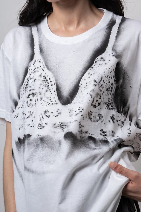 Bra T-shirt white-Kenza Iatrides-APOC STORE