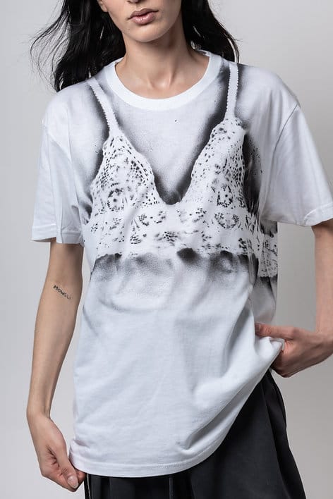 Bra T-shirt white-Kenza Iatrides-APOC STORE