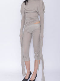 Tora Draped Long Sleeve Top: Pale Grey-BJERSBORN-APOC STORE