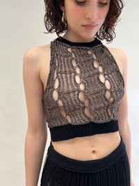 METALLIC MESH KNIT TOP-Sania Parvez-APOC STORE