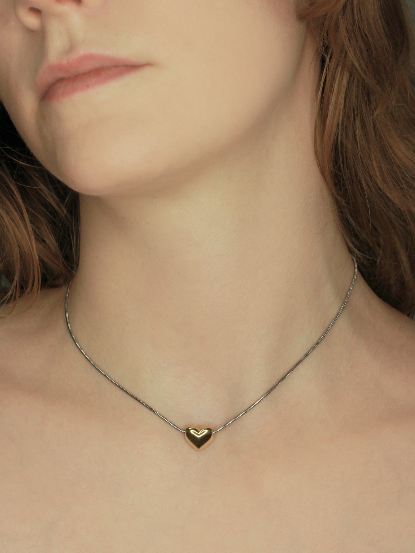 Baby heart necklace Gold-Marland Backus-APOC STORE