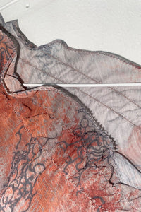 SHEER SMOCKING BLOUSE (SCARLET)-Lalameemee-APOC STORE