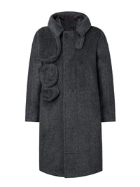 Architectural Hood Alpaca Coat (Graphite Grey)-MINKIMHO-APOC STORE