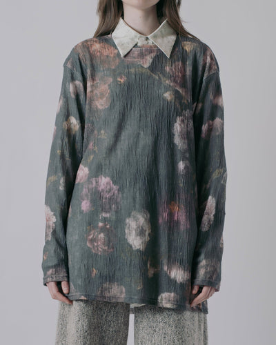 "VINTAGE FLORAL" DISTRESSED BLOUSE-KAWAkEY-APOC STORE