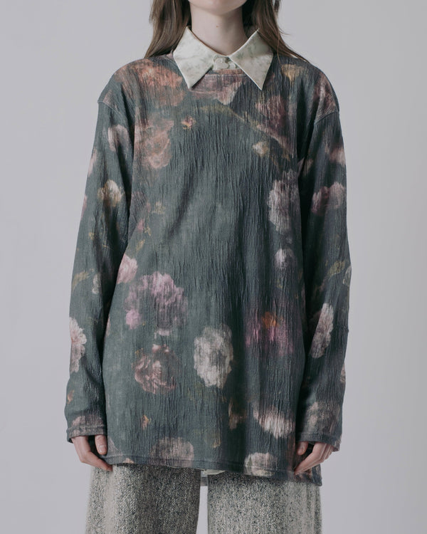 "VINTAGE FLORAL" DISTRESSED BLOUSE-KAWAkEY-APOC STORE
