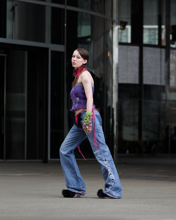 Mittens green flower-TATi-APOC STORE