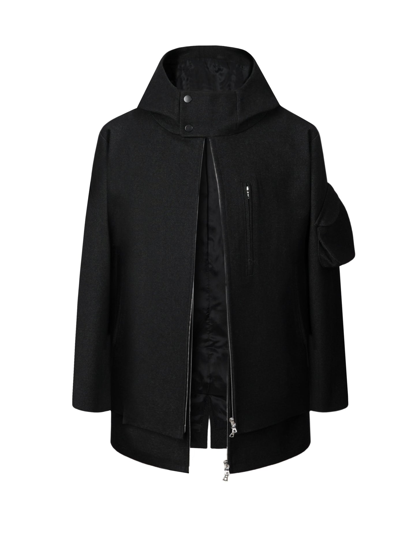 Layered Zip Hood Jacket-MINKIMHO-APOC STORE