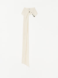 Button Work Cashmere Scarf 001 - Ivory-Taekh-APOC STORE