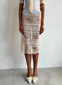 Lace Midi Skirt-Nastyamasha-APOC STORE