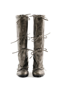 Strapped Ballet Boots Silver and Black-EMPTY BEHAVIOR-APOC STORE