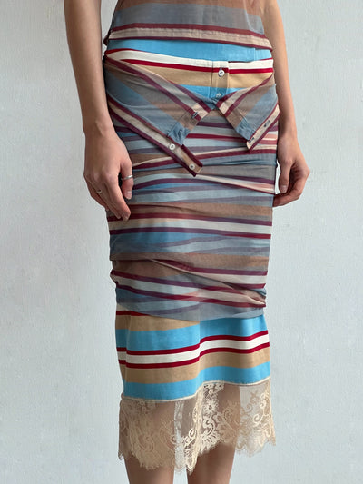 Striped Mesh Skirt-Nastyamasha-APOC STORE