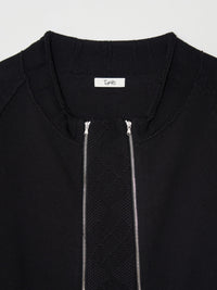 Double zip Cotton Cardigan 001 _ Black-Taekh-APOC STORE