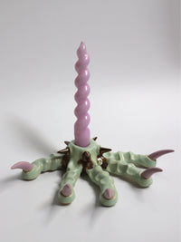 Mint green Paw Candlestick with Spikes-Naomi Gilon-APOC STORE
