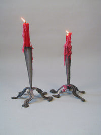 Pair of Steel Candleholders-Myakin-APOC STORE