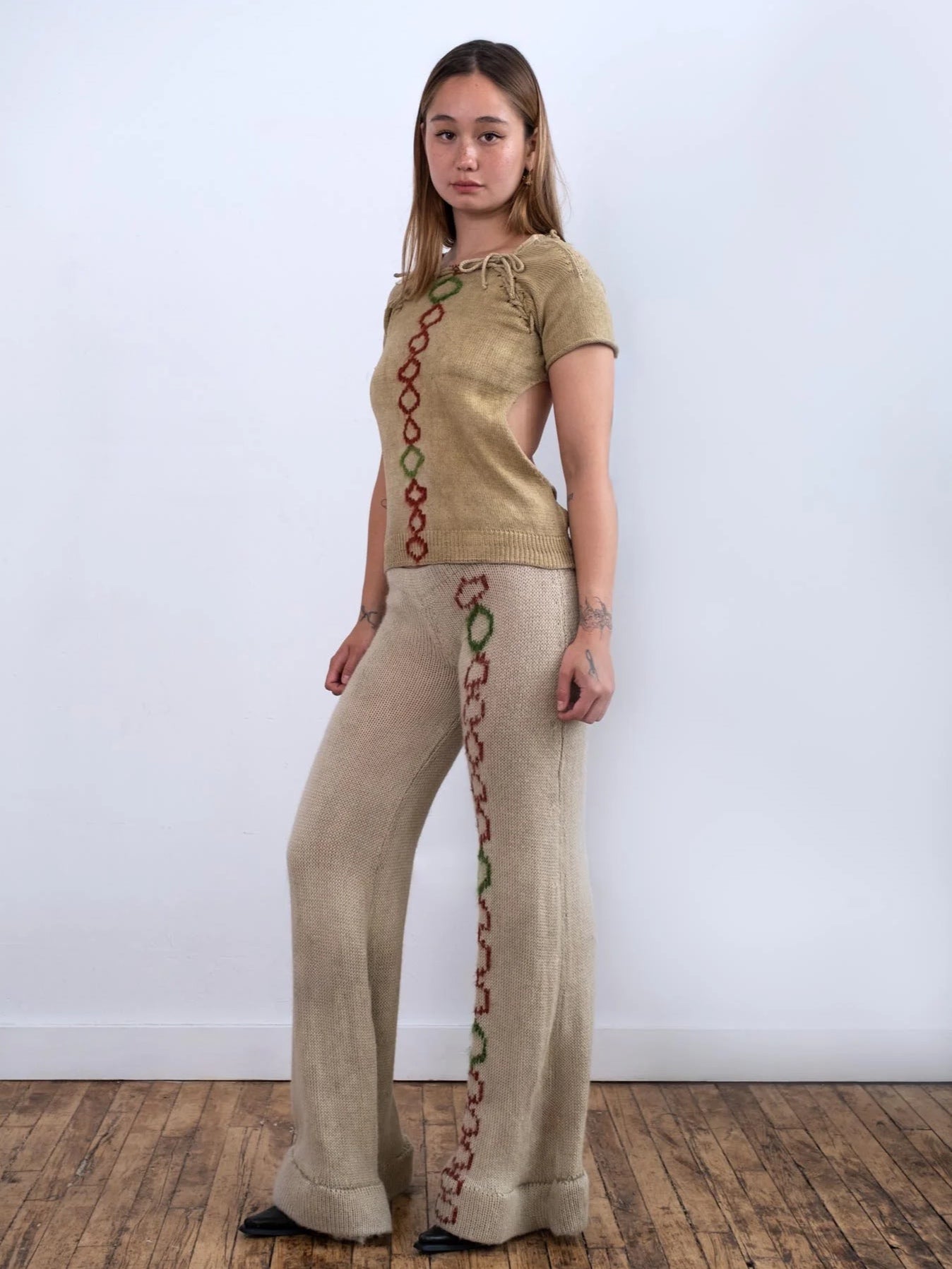 Heritage Raglan Lace-Up Cotton Short-Sleeve Shirt-GRACE GUI-APOC STORE