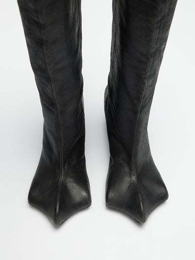 DRAGO WIDE-CALF BOOTS - VINTAGE BLACK-BHIVE-APOC STORE
