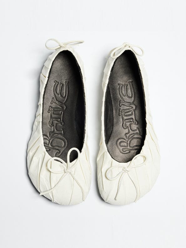 BAGGY BALLET FLAT - WHITE-BHIVE-APOC STORE