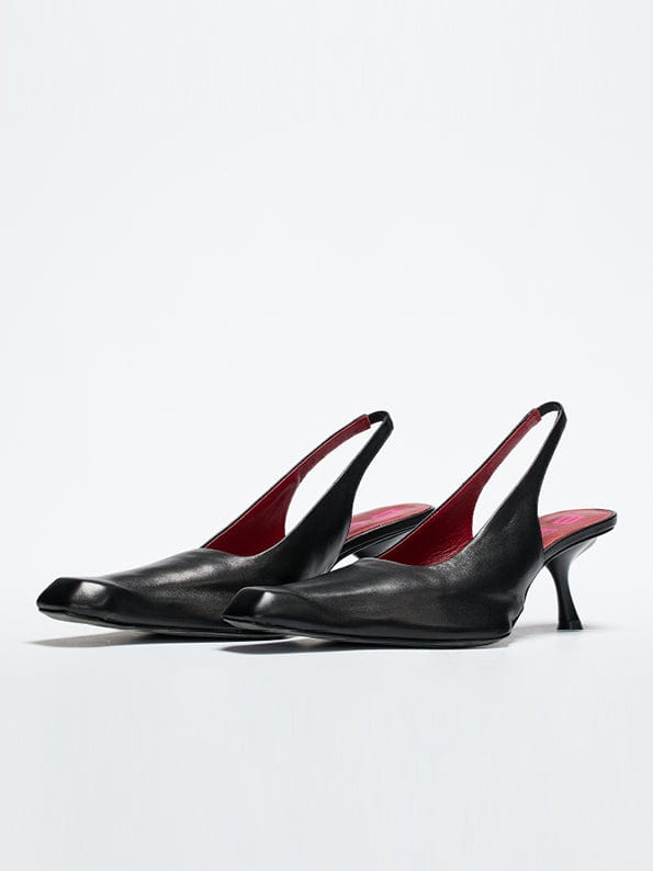 Slingback Mules - Smooth Black-BHIVE-APOC STORE