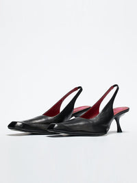 Slingback Mules - Smooth Black-BHIVE-APOC STORE