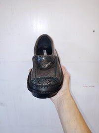 Cracked Black Patent Moccasins-Hernán Guardamagna-APOC STORE