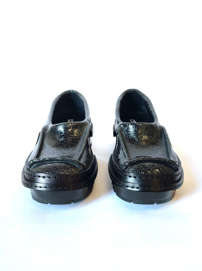 Cracked Black Patent Moccasins-Hernán Guardamagna-APOC STORE