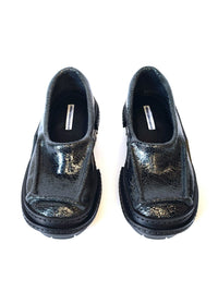 Cracked Black Patent Moccasins-Hernán Guardamagna-APOC STORE