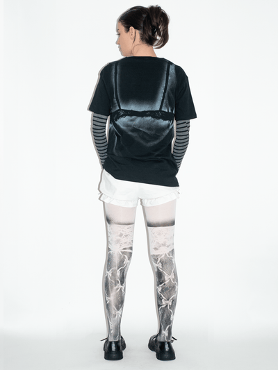 BLACK STOCKING TIGHTS-Kenza Iatrides-APOC STORE