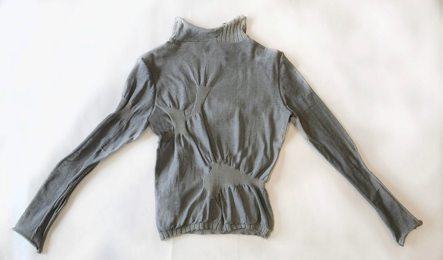 Scar turtleneck - grey-Khanh Brice Nguyen-APOC STORE