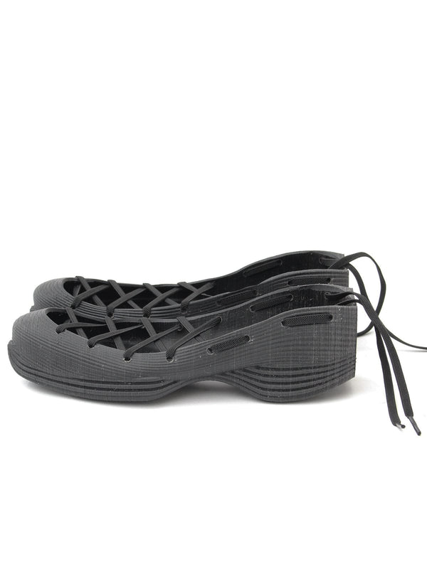 Laced Rubber Runners - Black-BODY AMPLIFICATION DEVICES-APOC STORE