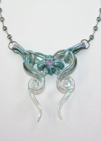 Ocean Iridescent Bow Necklace-Emma Pryde-APOC STORE