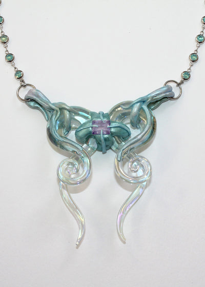 Ocean Iridescent Bow Necklace-Emma Pryde-APOC STORE
